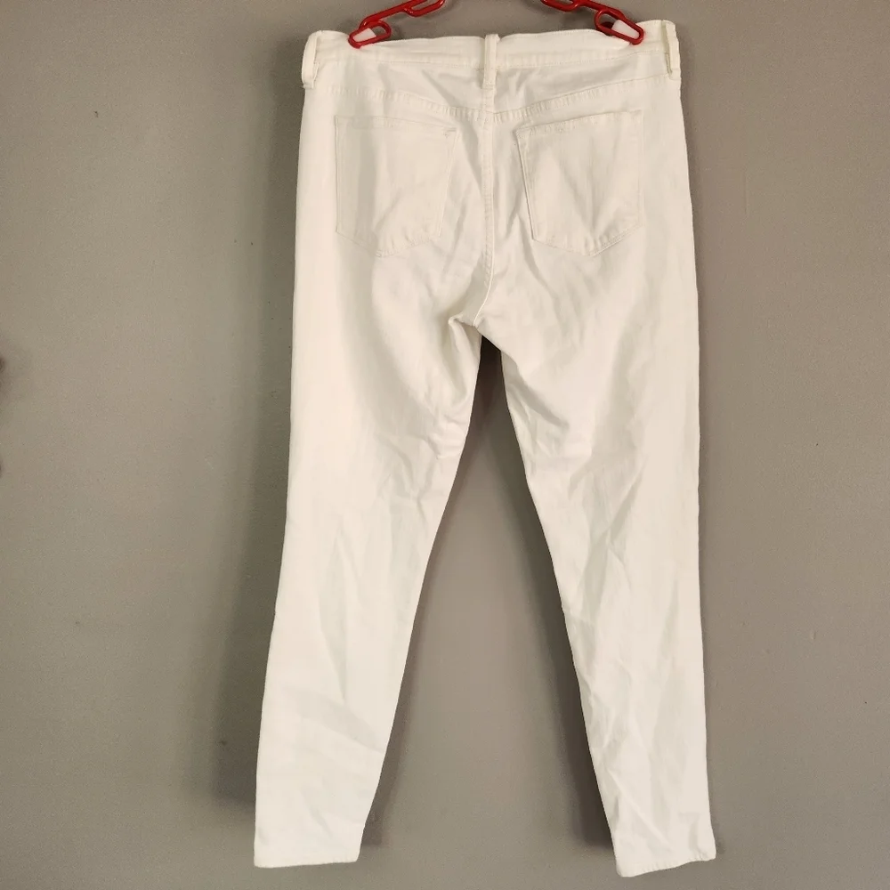 J. Crew Womens White Stretch Full-length Jeans Size 31 x 30 NWT 90% cotton